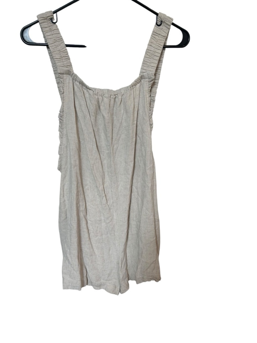 Em &Elle Women’s Cream Square-Neck linen romper size medium